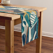Modern Abstract Geometric Art - Retro Teal Orange