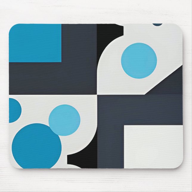Modern Abstract Geometric Artwork Mouse Mat (Front)