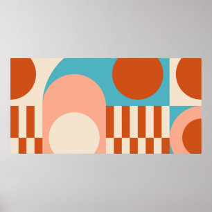 Modern abstract geometric background with circles, poster
