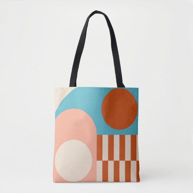 Modern abstract geometric background with circles, tote bag (Front)