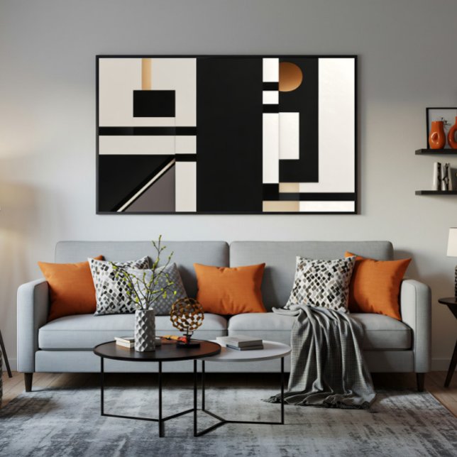 Modern Abstract Geometric Black and Gold Canvas Print (Creator Uploaded)