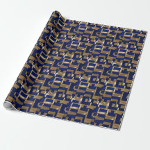 Modern Abstract Geometric Blue and Gold