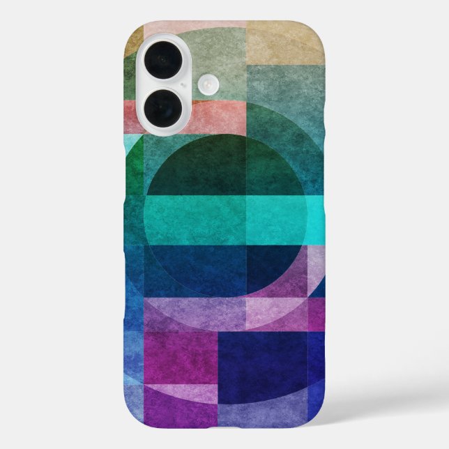Modern abstract geometric Blue green pink Circle Case-Mate iPhone Case (Back)