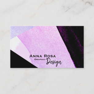 *~* Modern Abstract Geometric Bold Black Pink Blue Business Card