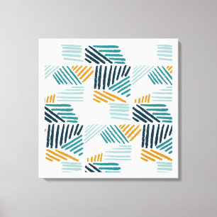 Modern Abstract Geometric Brush Pattern Canvas Print
