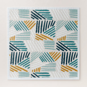 Modern Abstract Geometric Brush Pattern Jigsaw Puzzle