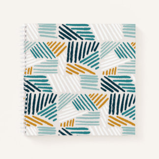 Modern Abstract Geometric Brush Pattern Notebook