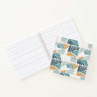 Modern Abstract Geometric Brush Pattern Notebook
