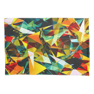 Modern Abstract Geometric Colorful Crystal Glass Pillowcase