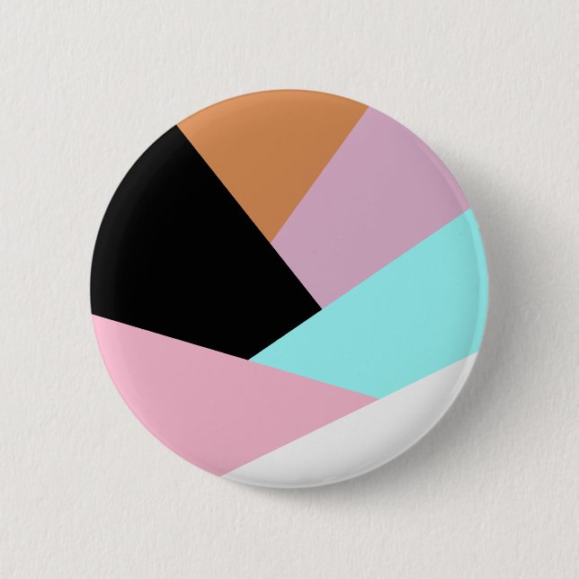 Modern abstract geometric colour block pattern 6 cm round badge (Front)