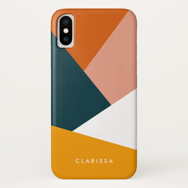 Modern abstract geometric colour block pattern Case-Mate iPhone case (Back)