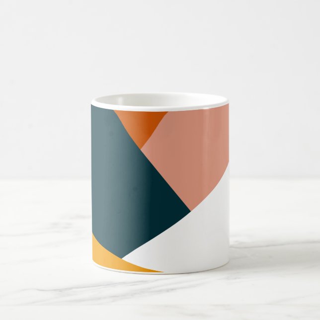 Modern abstract geometric colour block pattern coffee mug (Center)