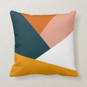 Modern abstract geometric colour block pattern cushion