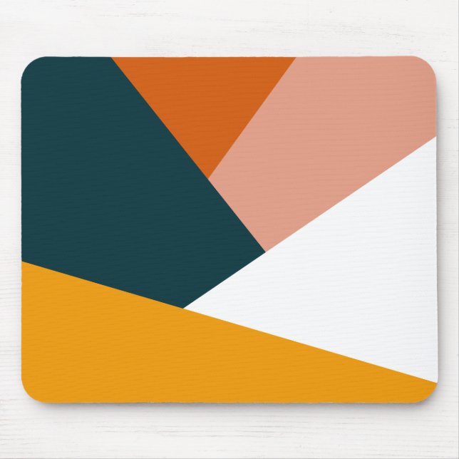 Modern abstract geometric colour block pattern mouse mat (Front)