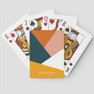 Modern abstract geometric colour block pattern playing cards