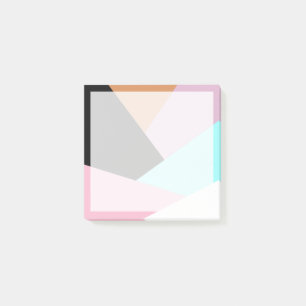 Modern abstract geometric colour block pattern post-it notes