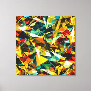 Modern Abstract Geometric Colourful Crystal Glass Canvas Print