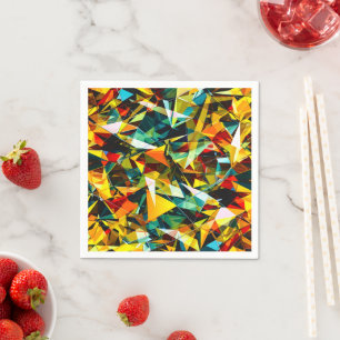 Modern Abstract Geometric Colourful Crystal Glass Napkin