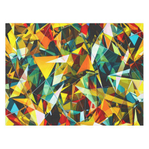 Modern Abstract Geometric Colourful Crystal Glass Tablecloth