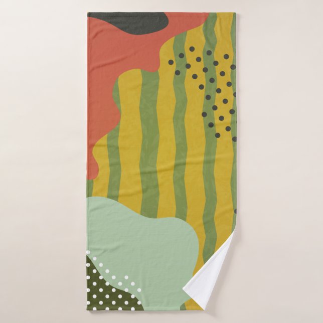 Modern abstract geometric composition with decorat bath towel (Bath Towel)