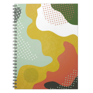 Modern abstract geometric composition with decorat notebook