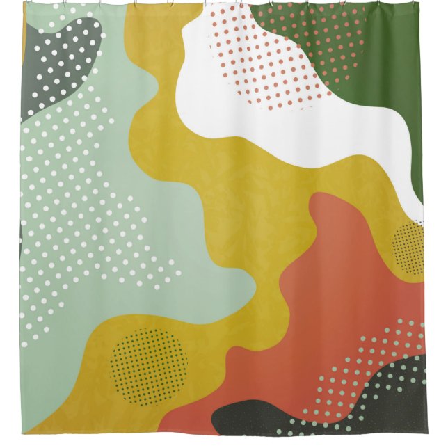 Modern abstract geometric composition with decorat shower curtain (Front)