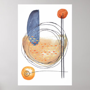Modern Abstract Geometric Design Shapes lines 10 Poster