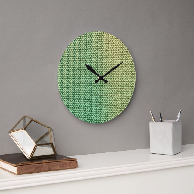 Modern abstract geometric digital pattern 1250 large clock (Office)