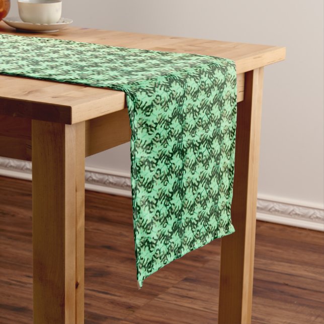 Modern abstract geometric digital pattern 1250 medium table runner (In Situ)