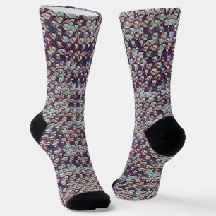 Modern abstract geometric digital pattern 1257 socks