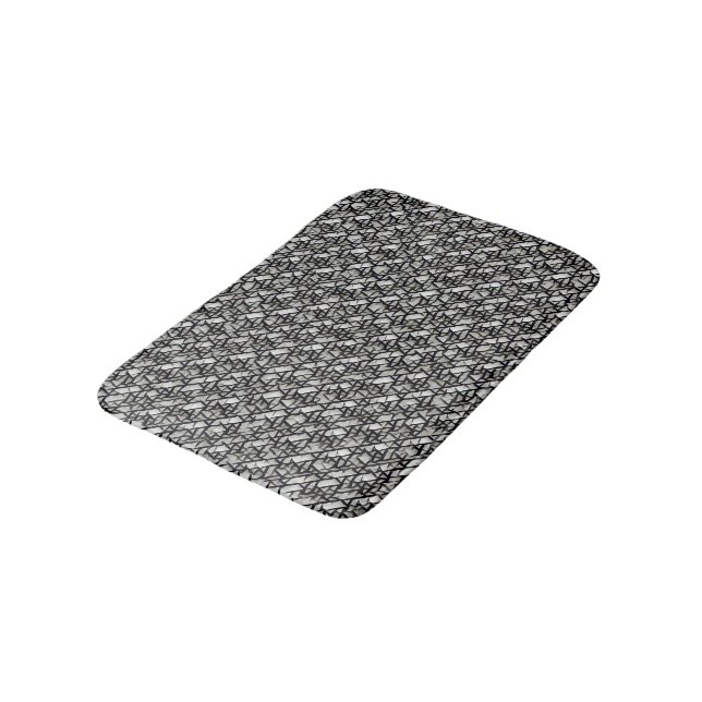 Modern abstract geometric digital pattern 1272 bath mat (Angled)