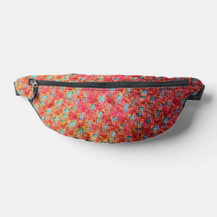 Modern abstract geometric digital pattern 1274 bum bags