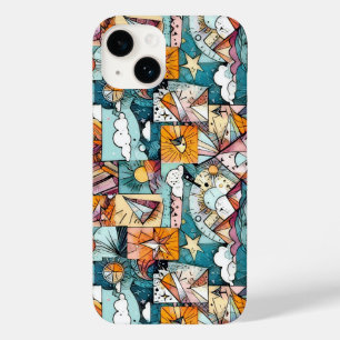 Modern abstract geometric digital pattern 43 Case-Mate iPhone 14 case