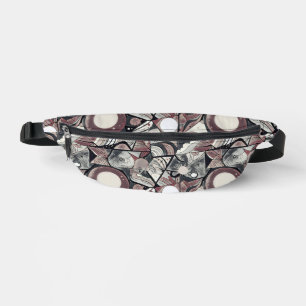 Modern abstract geometric digital pattern 46 bum bags