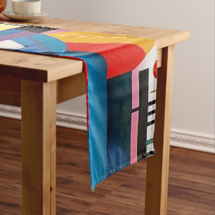 Modern abstract geometric digital pattern 47 medium table runner