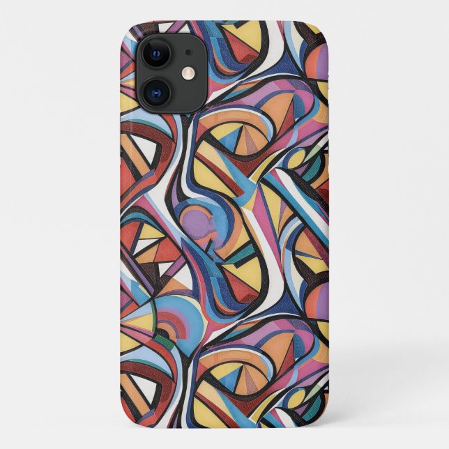 Modern abstract geometric digital pattern 48 Case-Mate iPhone case (Back)