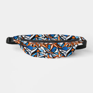 Modern abstract geometric digital pattern 50 bum bags