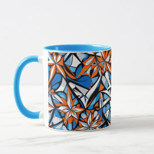 Modern abstract geometric digital pattern 50 mug