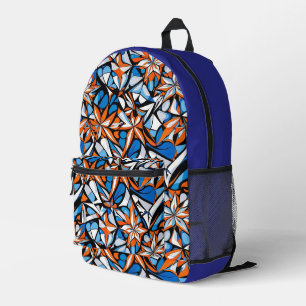 Modern abstract geometric digital pattern 50 printed backpack