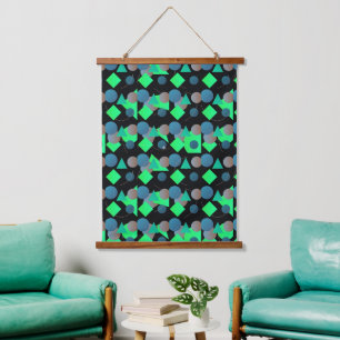 Modern abstract geometric digital pattern 61 hanging tapestry