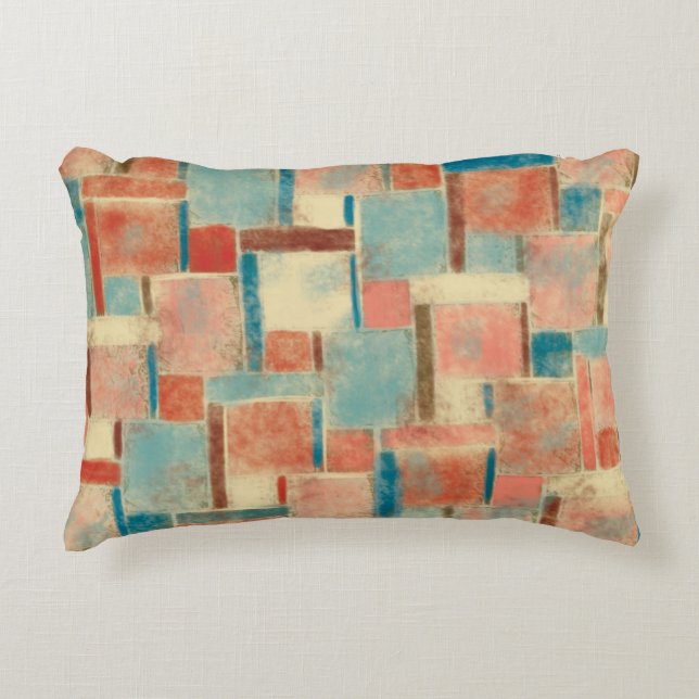 Modern Abstract Geometric Earth Tones Decorative Cushion (Front)