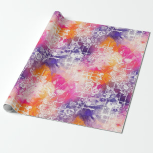 Modern Abstract Geometric Grid Pattern Wrapping Paper