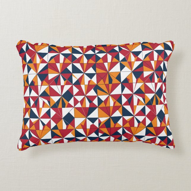 Modern Abstract Geometric Leaves Pattern Decorative Cushion (Front)