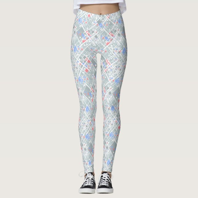 Modern abstract geometric. leggings (Front)
