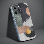Modern Abstract Geometric Marble Custom Name<br><div class="desc">Modern Abstract Geometric Marble Custom Name iPhone Cases features black,  rose gold and gold watercolor geometric shapes on a grey marble background with stripes and your personalised name in modern white script. Personalise by editing the text in the text box provided. Designed by ©Evco Studio www.zazzle.com/store/evcostudio</div>