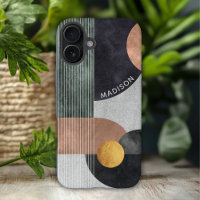Modern Abstract Geometric Marble Custom Name