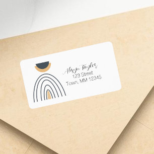 Modern Abstract Geometric Minimalist Address Label