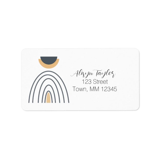 Modern Abstract Geometric Minimalist Address Label (Front)