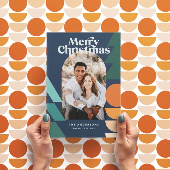 Modern abstract geometric navy holiday photo (Creator Uploaded)