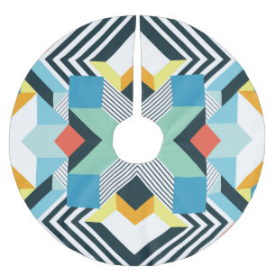 Modern Abstract Geometric Pattern. Brushed Polyester Tree Skirt
